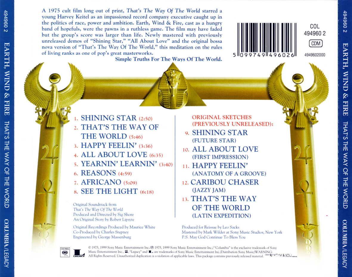 Earth, Wind & Fire  That S The Way Of The World : Back